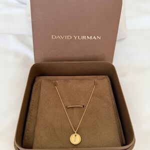 David Yurman 18k Gold and Diamond "J" Necklace